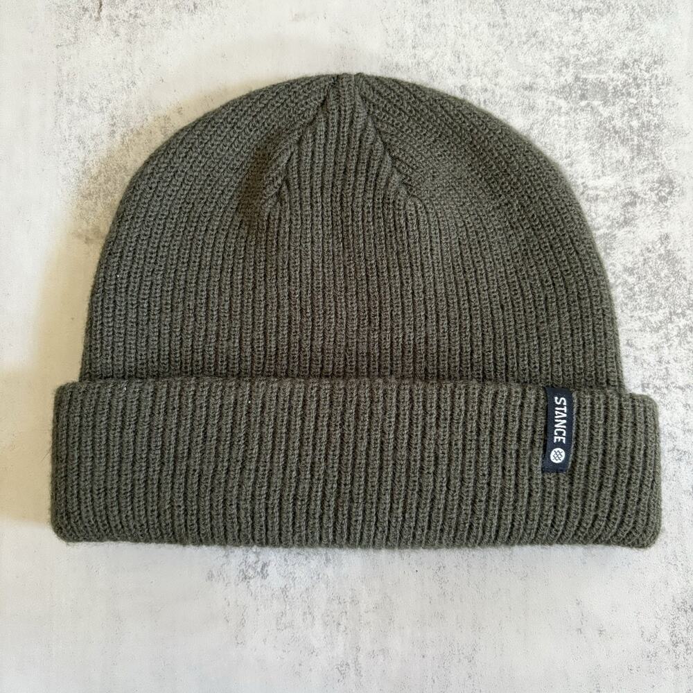 Stance Icon Beanie Toque Adult One Size Green 100% Acrylic Knit Ski Skate Skater